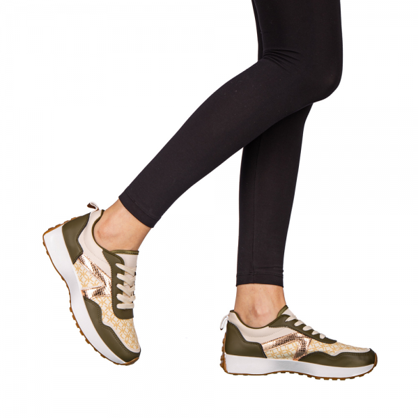 Γυναικεία αθλητικά παπούτσια πράσινα από οικολογικό δέρμα Mirafa, 5 - Kalapod.gr
